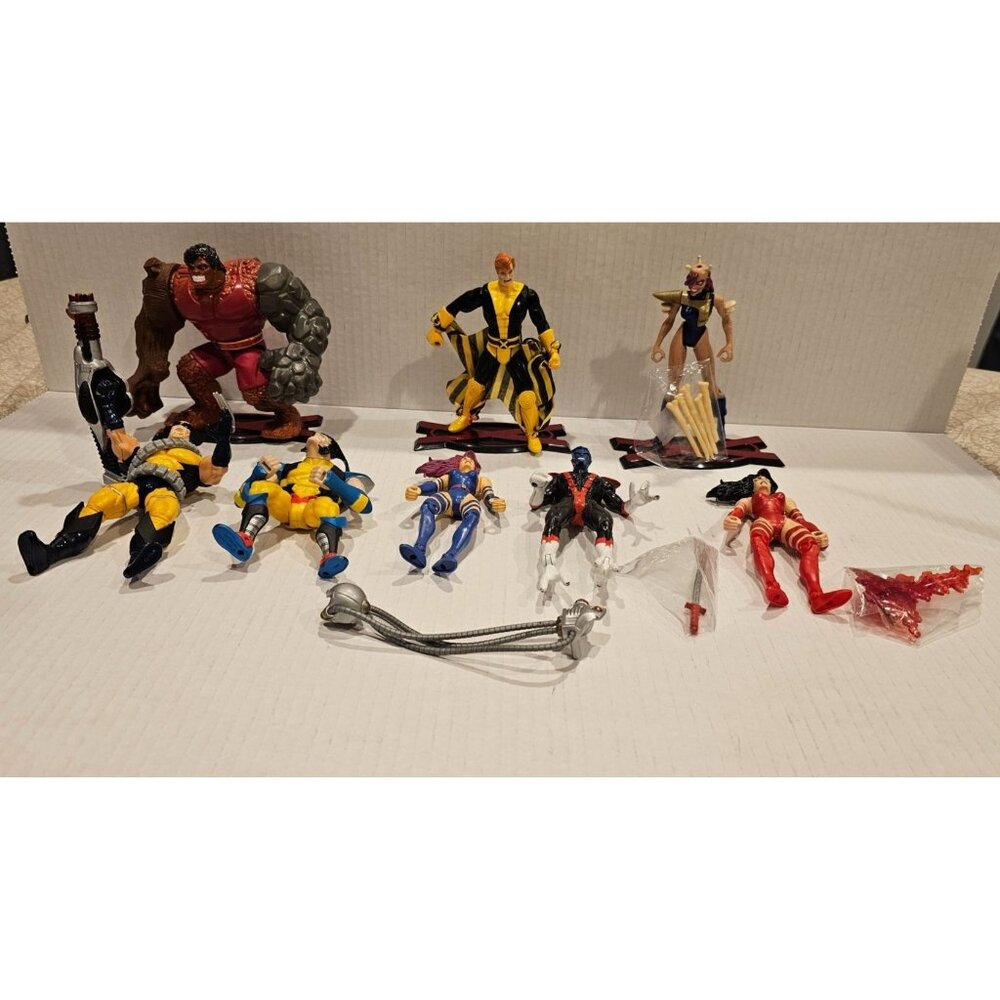 Lot of 9 1996 5" Toy Biz Action Figure X-Men‎ + Marvel Loose Figures